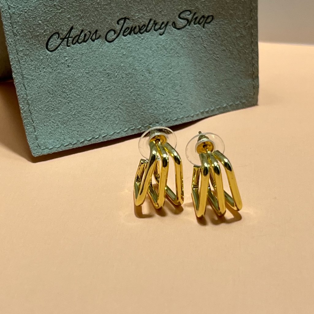 Gold Earrings, Gold Filled Earrings, Pantallas,Brazilian Gold,Studs
